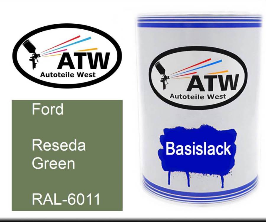 Ford, Reseda Green, RAL-6011: 500ml Lackdose, von ATW Autoteile West.